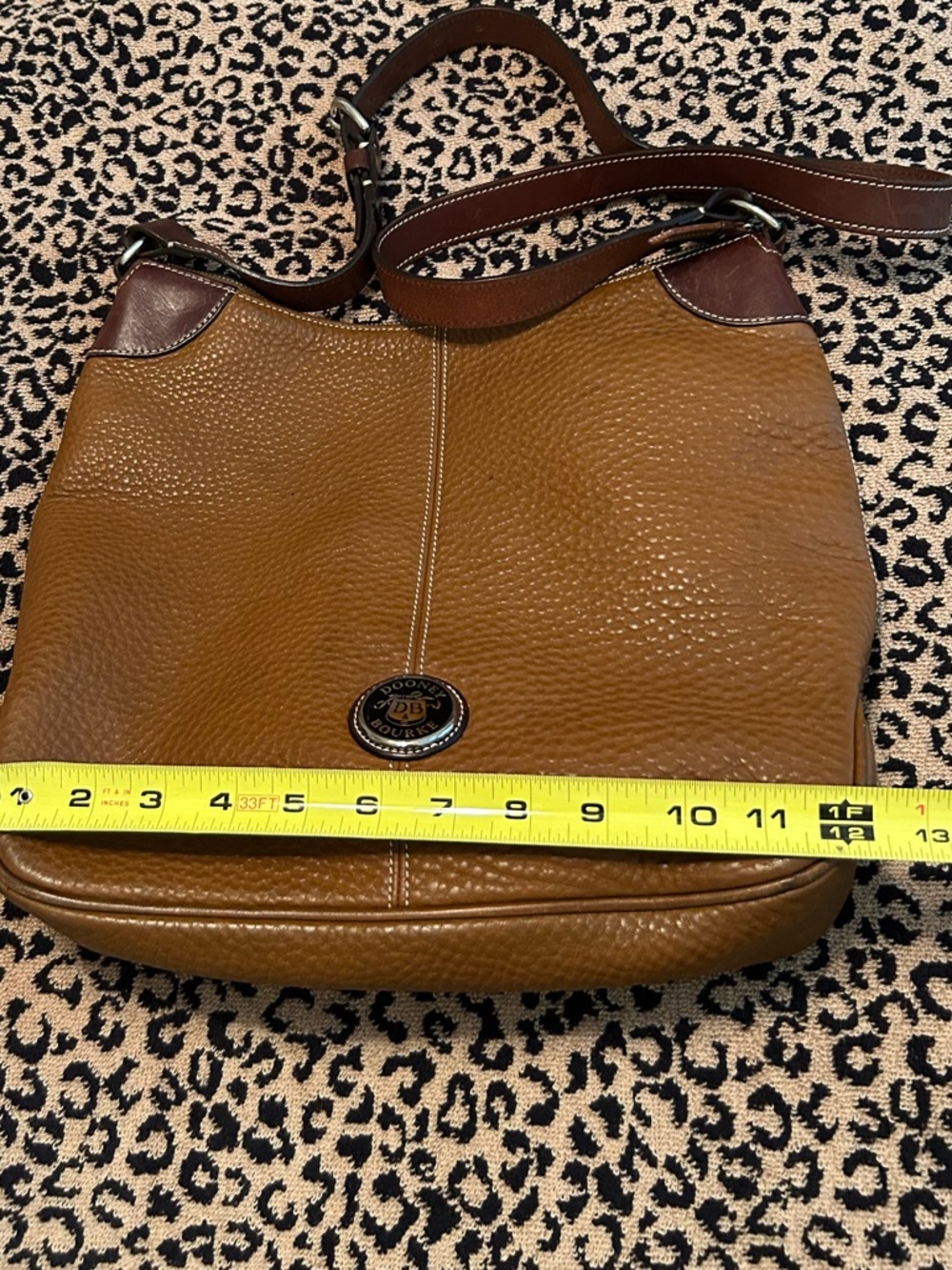 DOONEY and BOURKE Vintage Leather Crossbody Bag 12 X 12 with Bag Insert - Picture 2 of 11